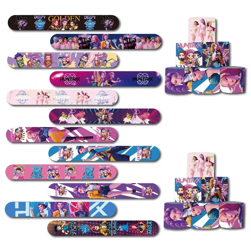 12/24/36  PCS  Kpop Demon Hunter Slap Bracelets Anime Snap Wristband
