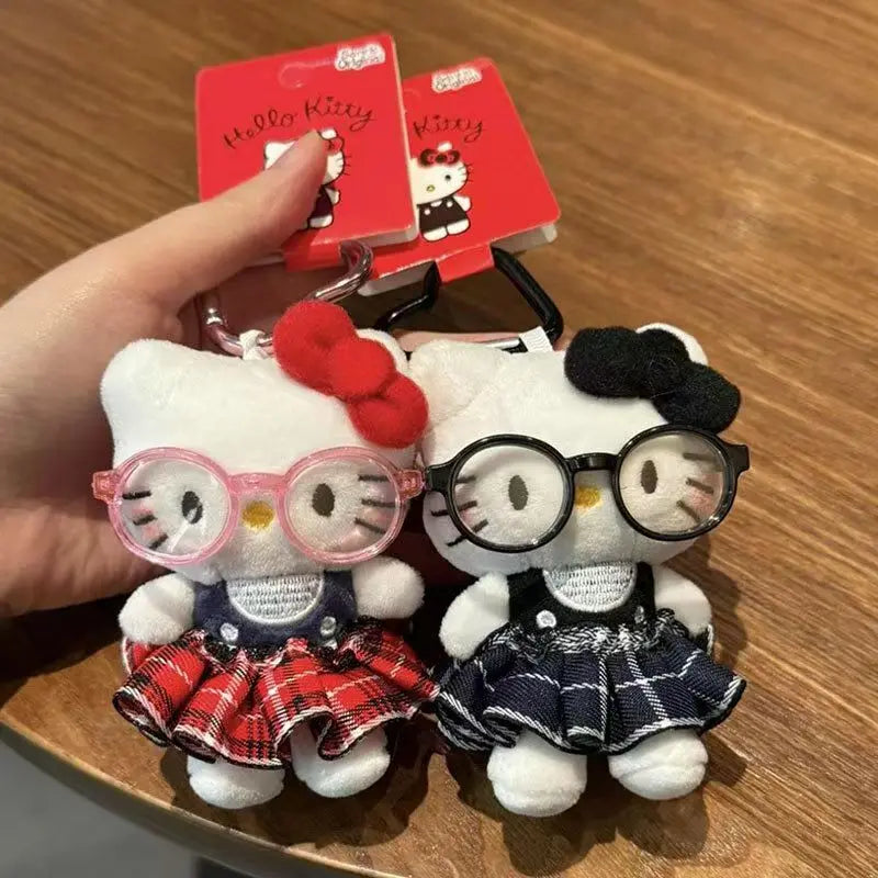 Sanrio Hello Kitty Peripheral Doll Keychain Cute Fashion Sunglasses Kt