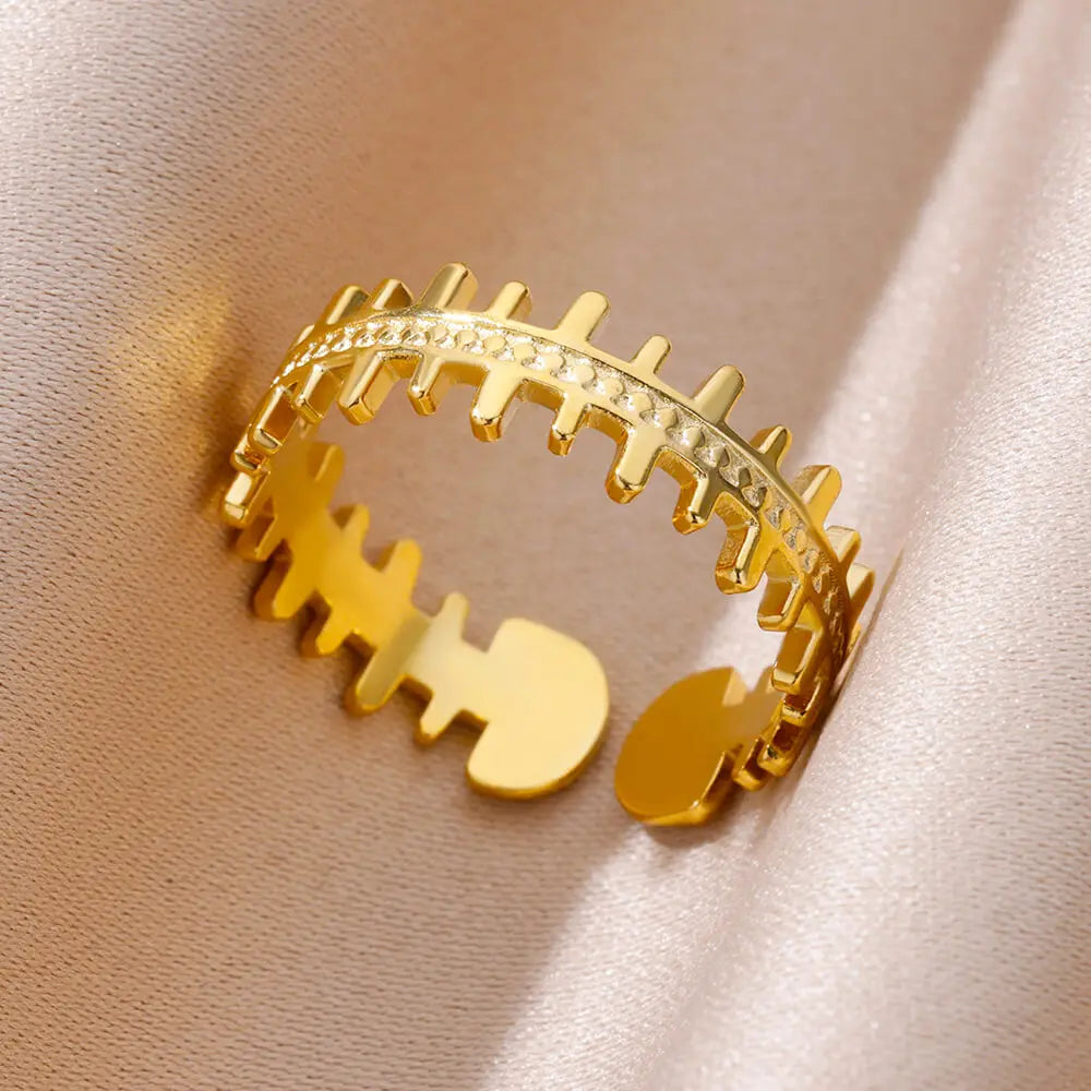 Shell Rings for Women Gold Plated Stainless Steel Rings Finger Chunky