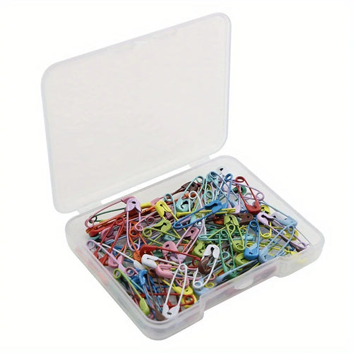 120Pcs Safety Pins Colored Metal Safety Pins with Storage Box Small