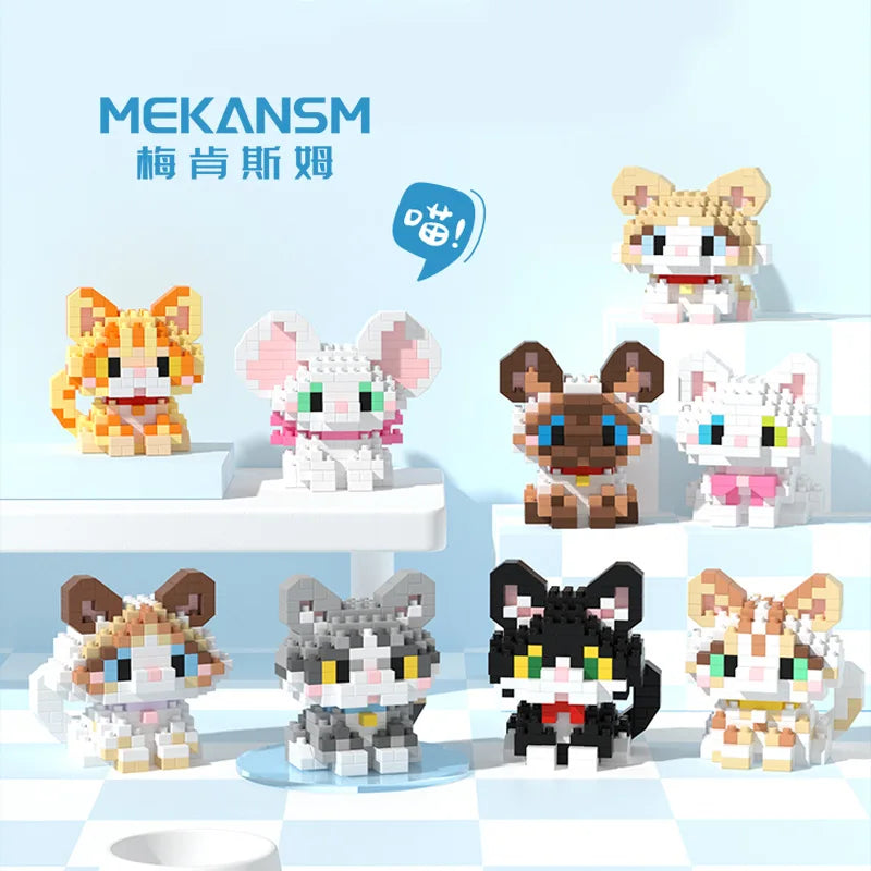 Animal Small Particle Dog Cat  Mini Building Blocks DIY Assembly Brick