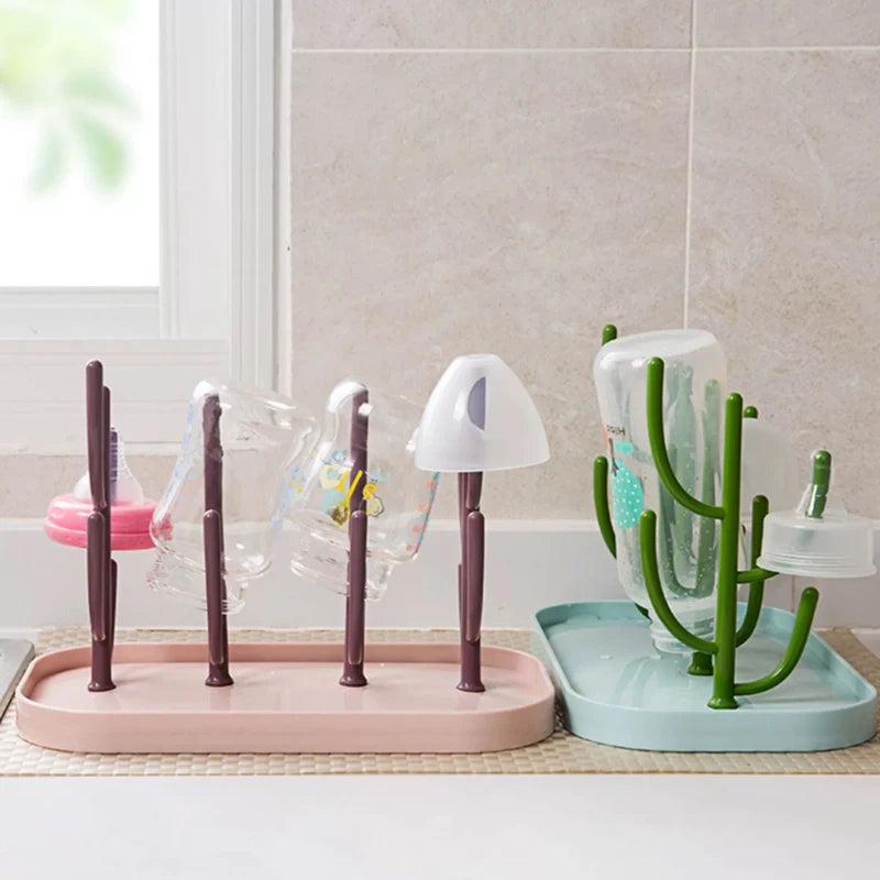Baby Tree-shaped Milk Bottle Drain Rack, Dust-proof Milk Bottle