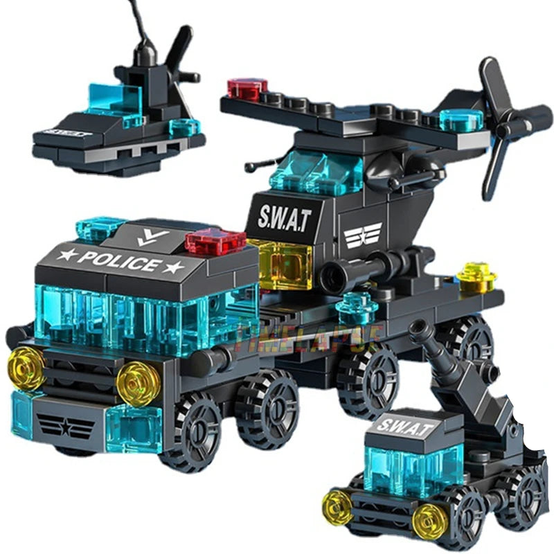 6in1 NEW Special Police Tow Trucks Airplanes Car Mini Loader Classic