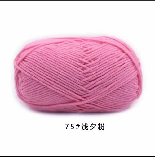 40-50g/Set 4ply Milk Cotton(80%) Knitting Yarn Needlework Dyed Lanas