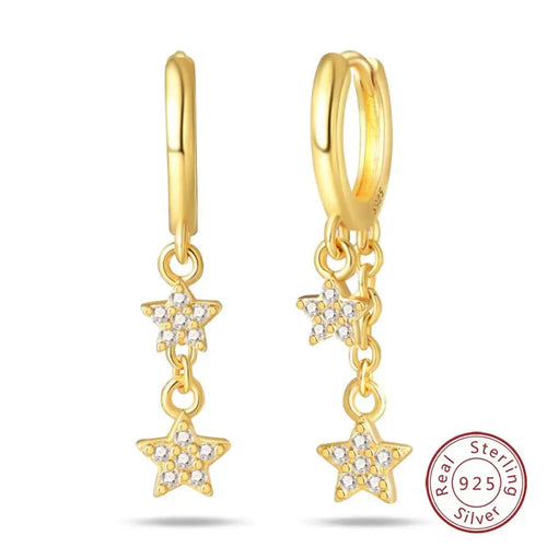 Hot 925 Sterling Silver Earrings Charm Simple Shining Lotus Zircon