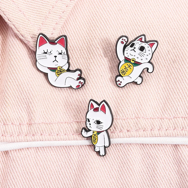 Turbo Granny Cat Spying Enamel Pins Cartoon Anime Characters Cat