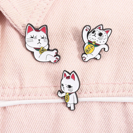 Turbo Granny Cat Spying Enamel Pins Cartoon Anime Characters Cat