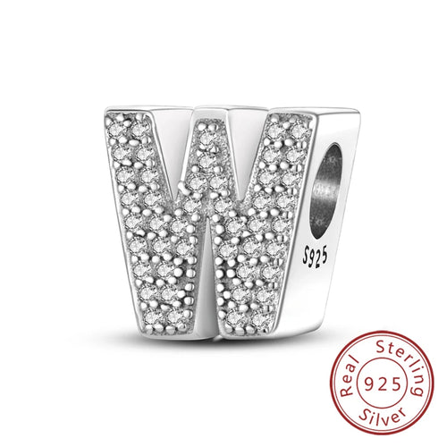 Charms Fit Original Bracelet A-Z Alphabet Charms Beads 925 Sterling