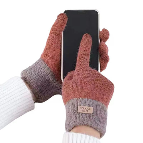 Women's Cable Knit Gloves Warm Fleece Lined Knit Gloves with