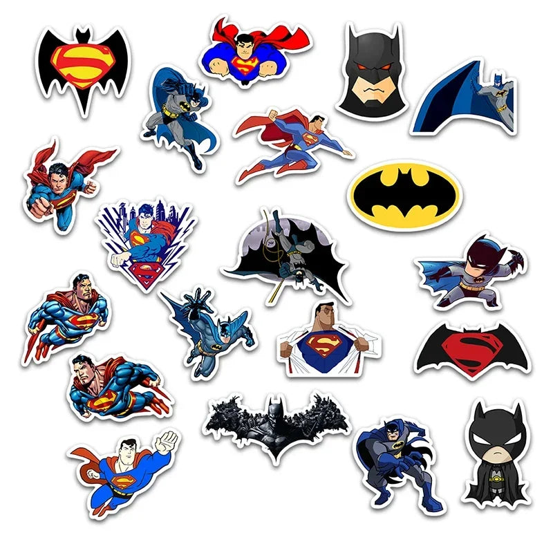 Cool Cartoon Batman Stickers Superman Anime Decal for Skateboard Phone