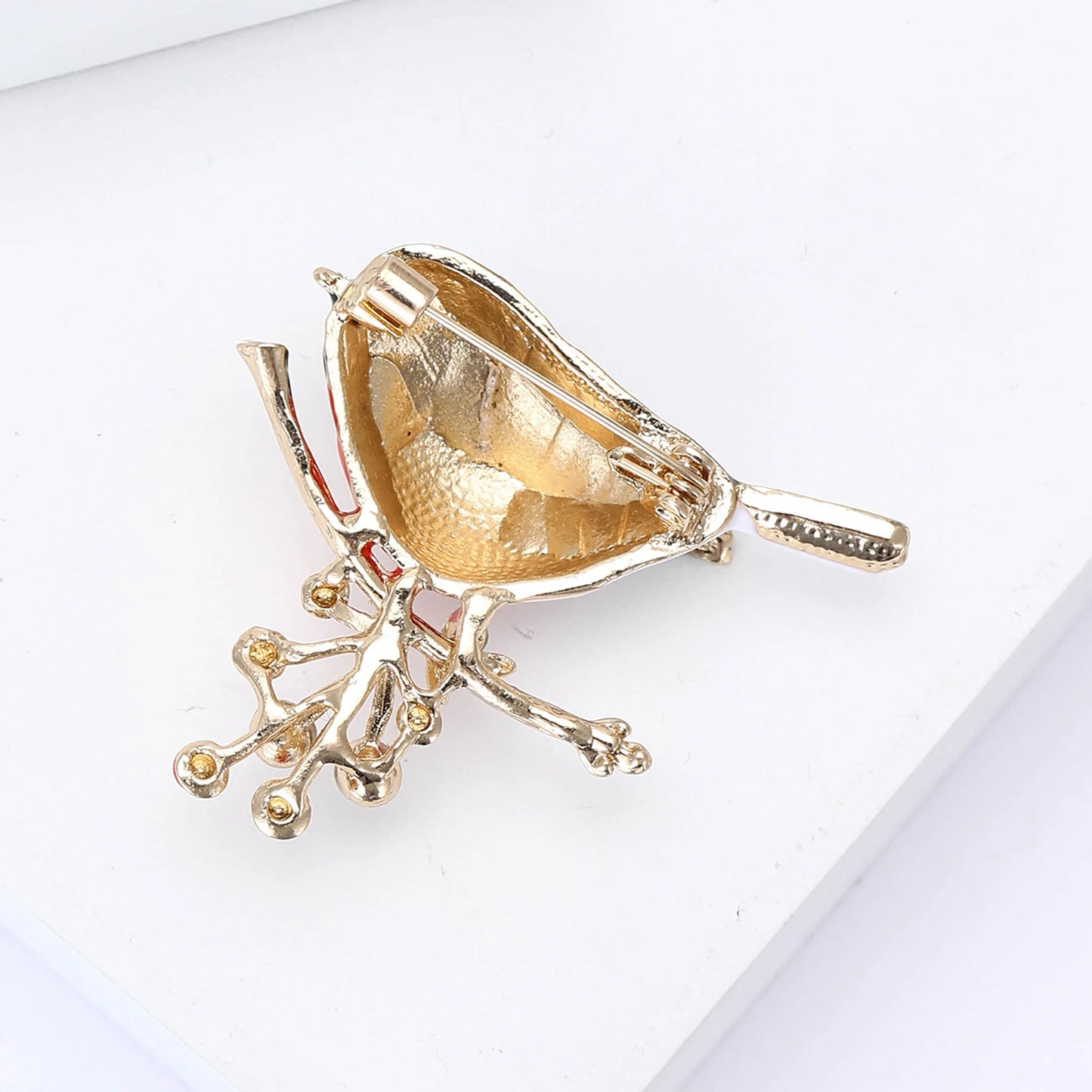 Trendy Enamels Birds Brooches for Women Unisex Animals Rhinestones