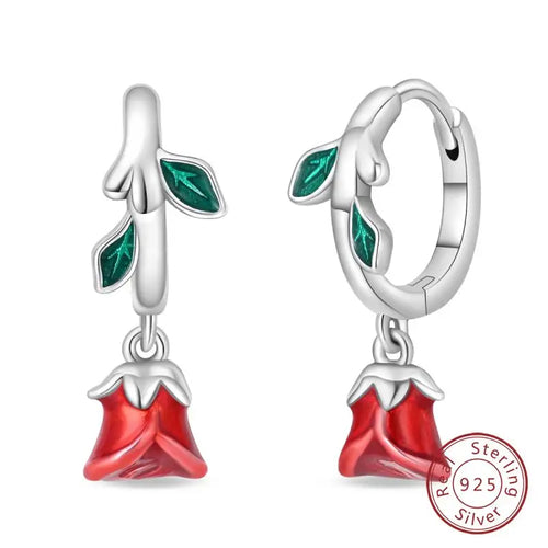 Hot 925 Sterling Silver Earrings Charm Simple Shining Lotus Zircon