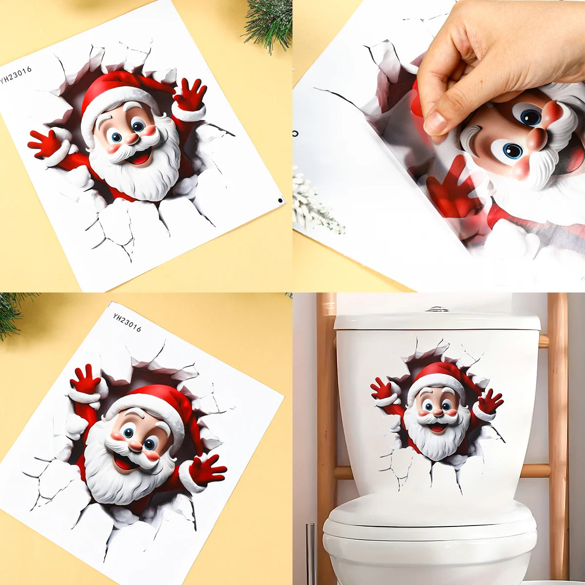 Christmas Toilet Sticker Merry Christmas Decoration for Home 2025