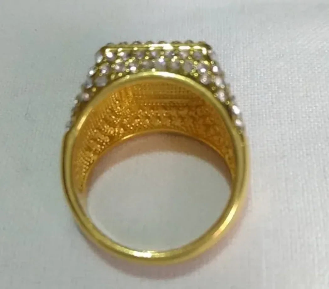 Hot Selling Gold Plated Rings For Men Zirconia Jewelry Hiphop Ring