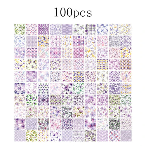 100pcs Vintage Paper Multi Style Deco Retro Stationery Supplies