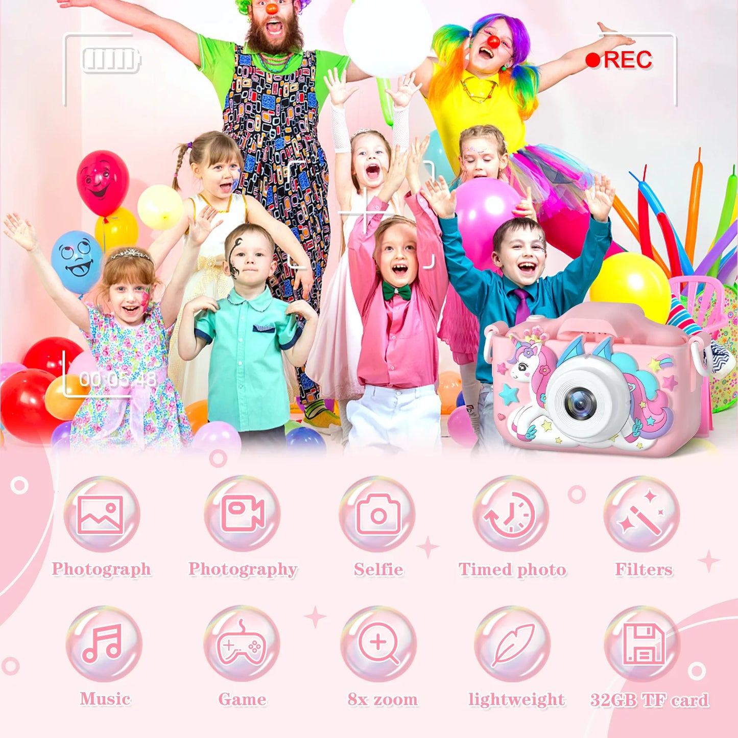 Children Camera 1080P HD Toddler Digital Video Camera 2.0-inch Kids