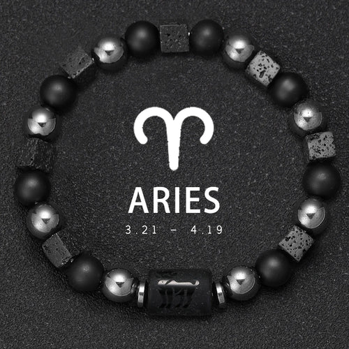 12 Constellation Zodiac Bracele Signs Beads Couples Bracelet Square