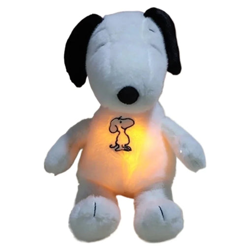 New Baby Breathing Soothing Snoopy white dog Plush Doll Sleeping