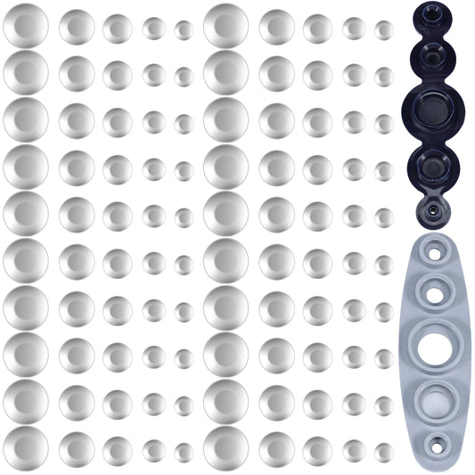 100 Pcs Cover Button Kit 5 Different Size Cover Buttons with 5 in 1