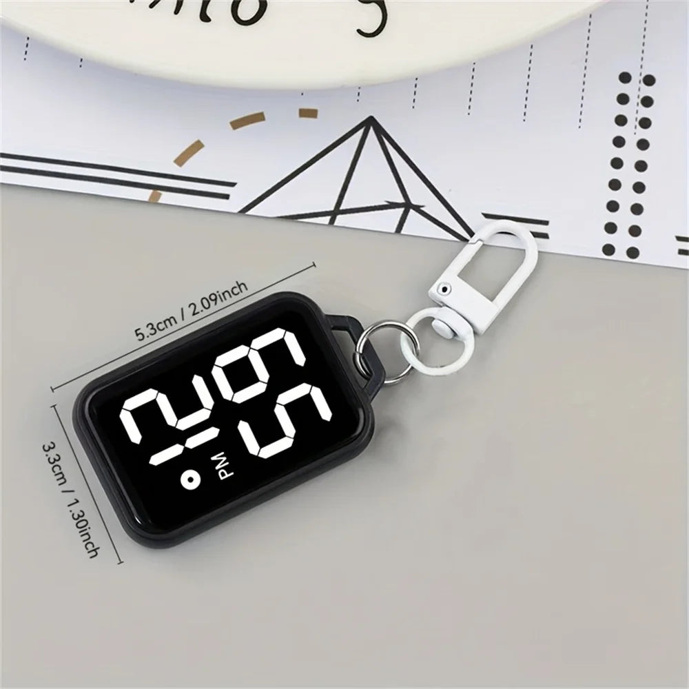 1PC LED Keychain Pocket Watch Digital Display Electronic Watch Student