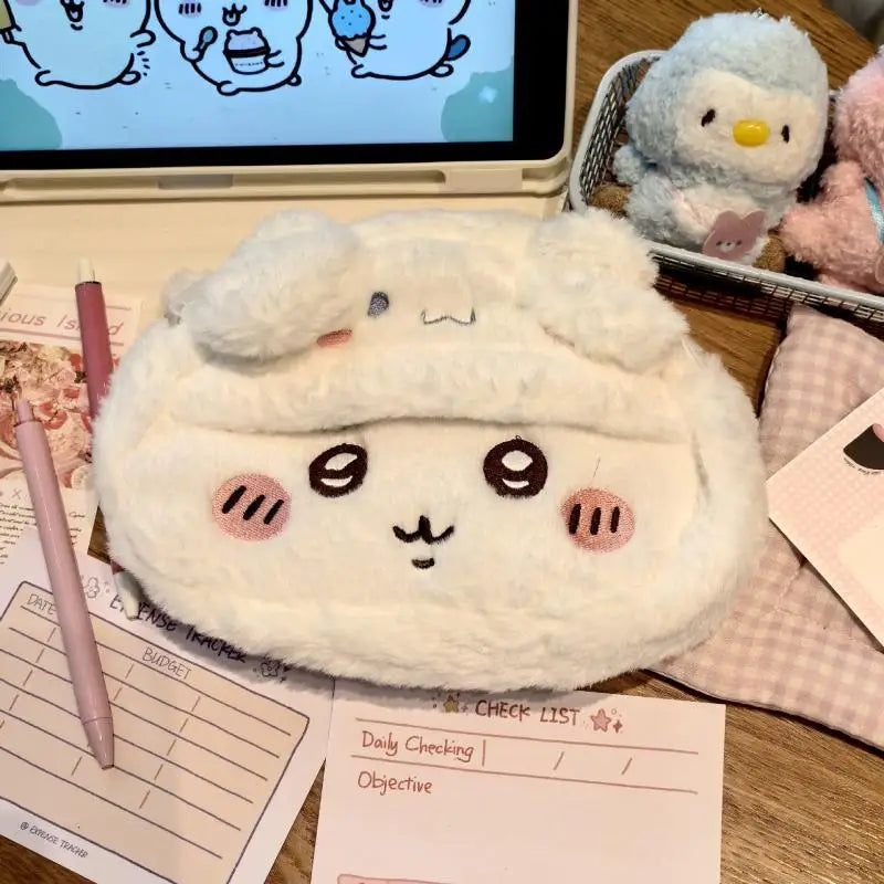 Anime Plush Pen Case Cartoon Usagi Hachiwareas Stationery Box Large