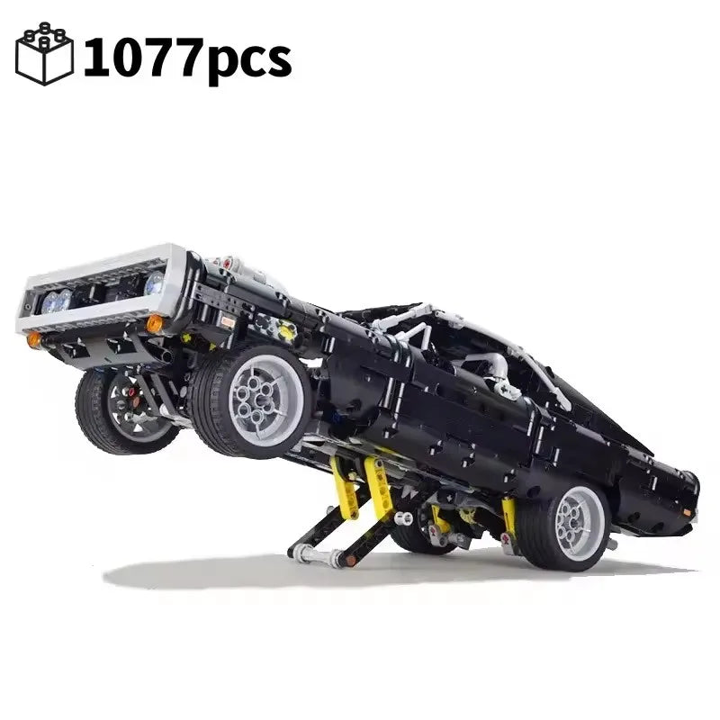 Technical Car Dodged Charger Racing Car Building Blocks Model Movie