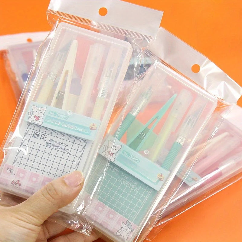 DIY Scrapbooking Tool Kit, DIY Hand Tools Set with Pen, Carving Knife,
