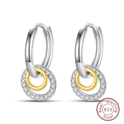 Hot 925 Sterling Silver Earrings Charm Simple Shining Lotus Zircon