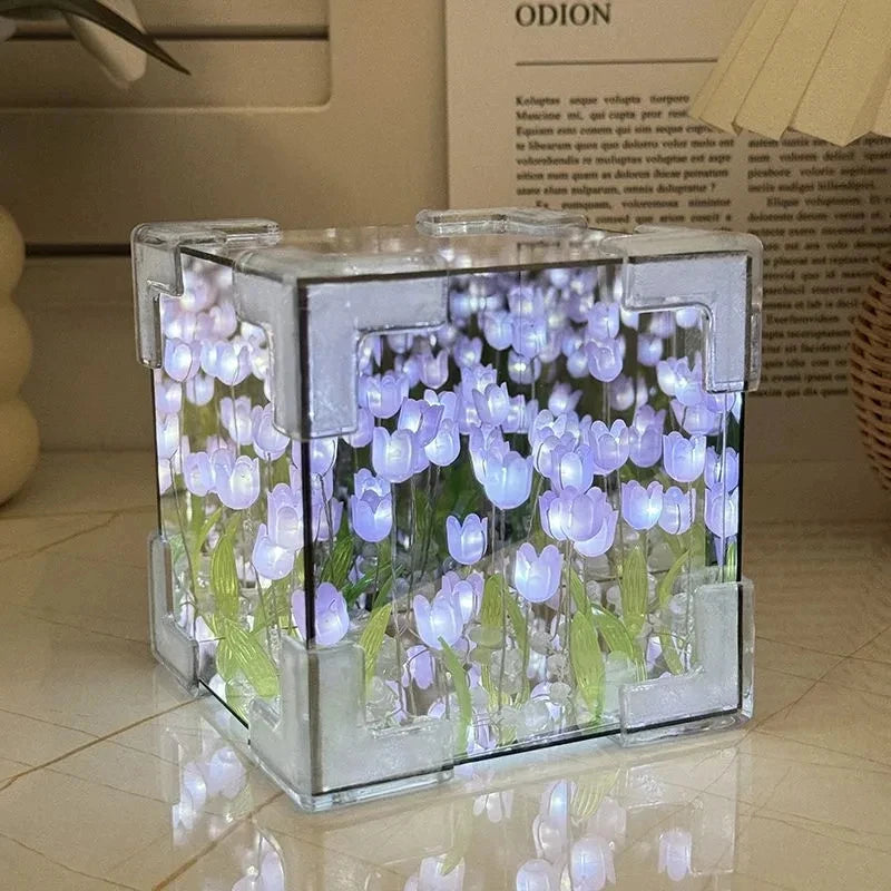 Handmade DIY Tulip Flower Cube Night Light GT Full Set of Material
