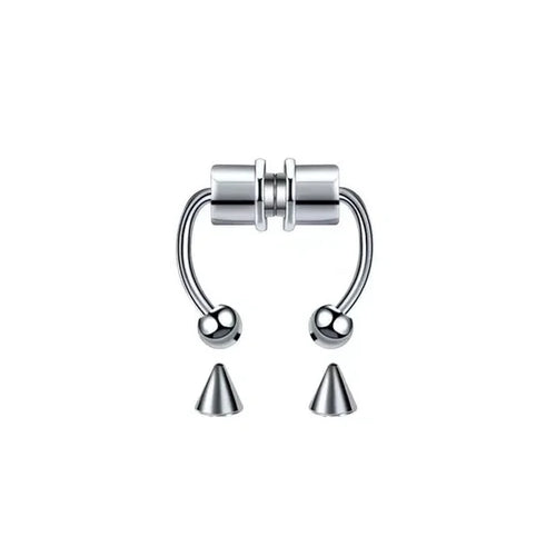 5pcs Stainless Steel Magnet Fake Nose Ring Hoop Fake Piercing Hoop
