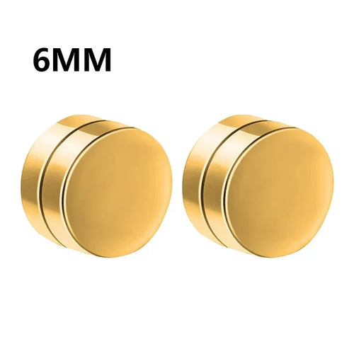 1Pairs Punk Round Zircon Magnetic Ear Stud Clip Earrings Non Piercing