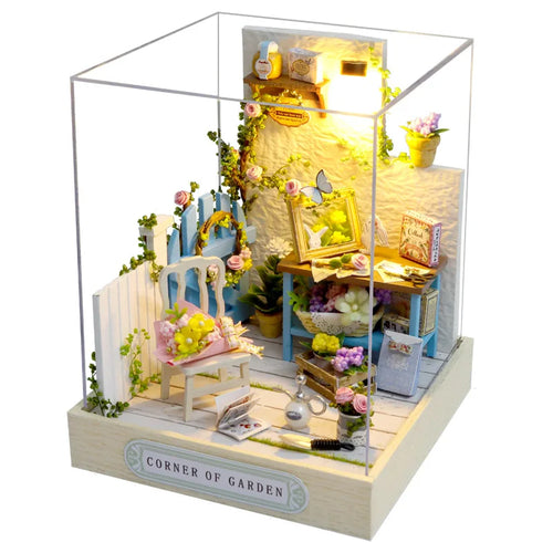 Mini Miniature Dollhouse DIY Small House Kit Making Room Toys Home