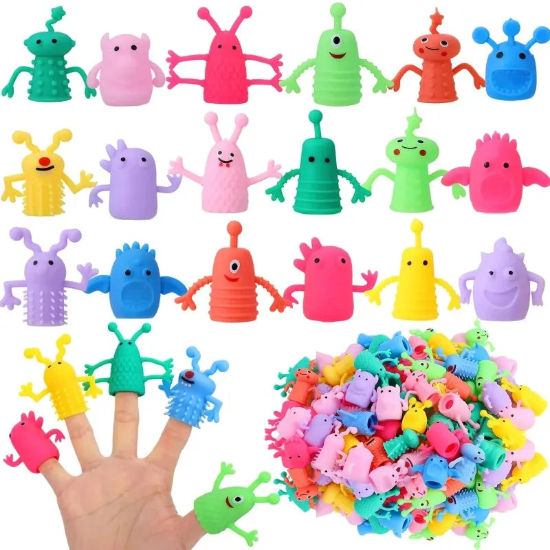 5/10/20PCS Cute Monster Finger Topper Toys Soft Rubber Stretchy Fidget