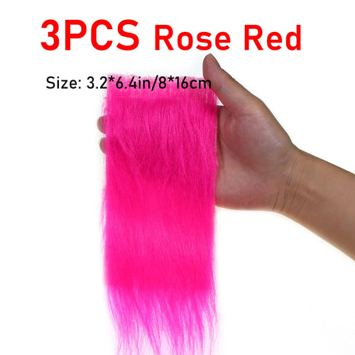 3PCS Fly Tying Artificial Synthetic Fluffy Fiber Long Hairy Craft Fur
