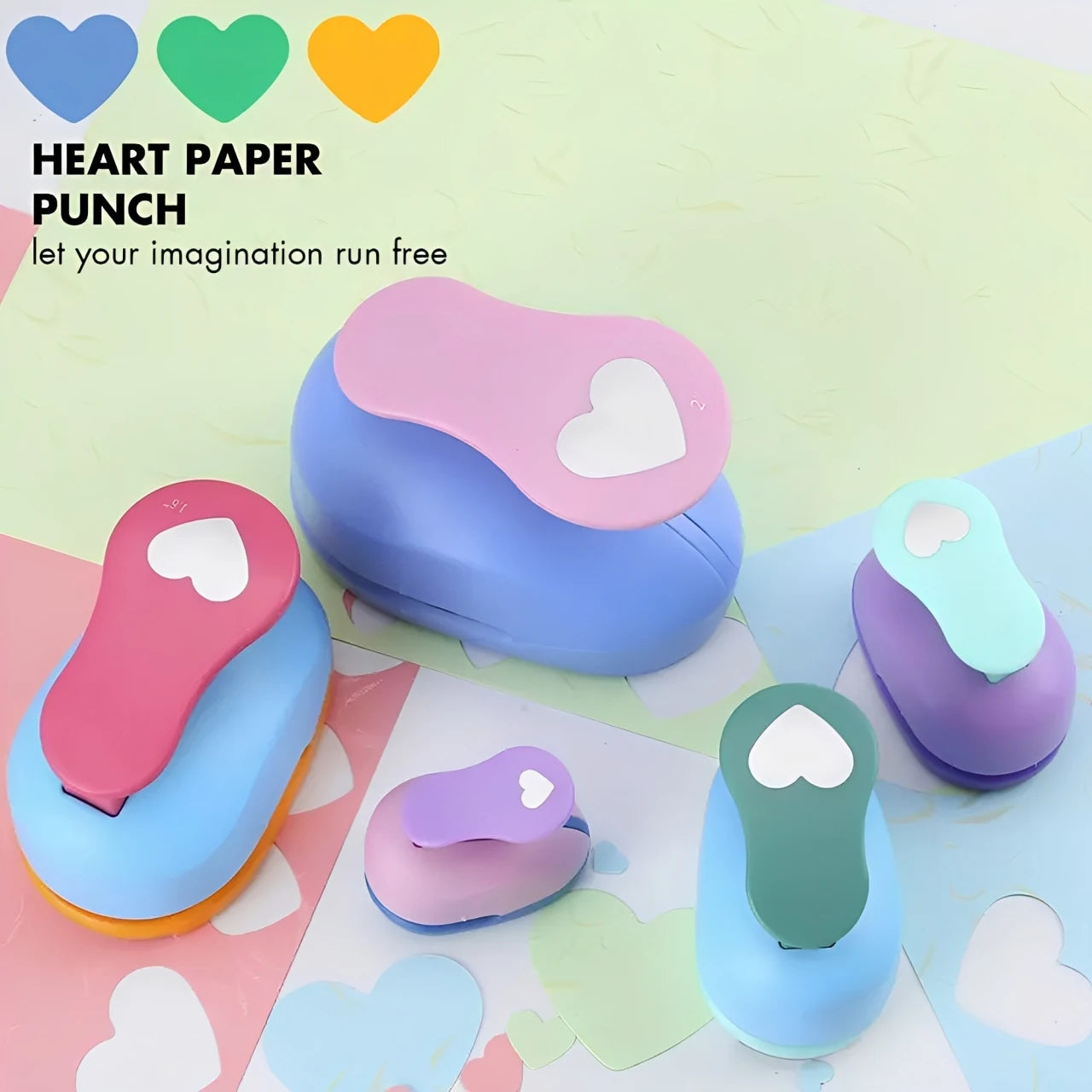 8/16/25/38/50mm Random Color Heart Shaped Hole Punch DIY Craft Hole