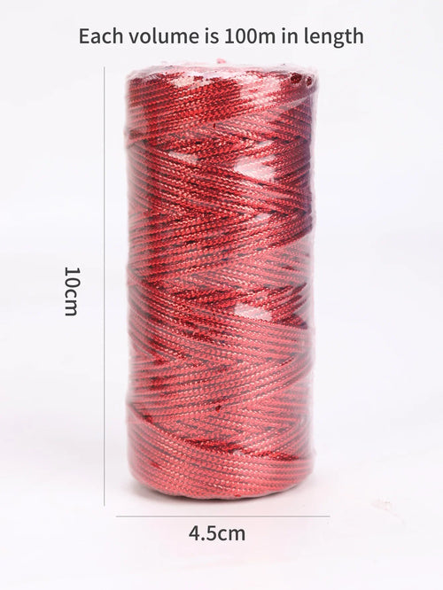 1.5mm 100M Gold Silver Macrame Cord Rope String for Sewing DIY Rope