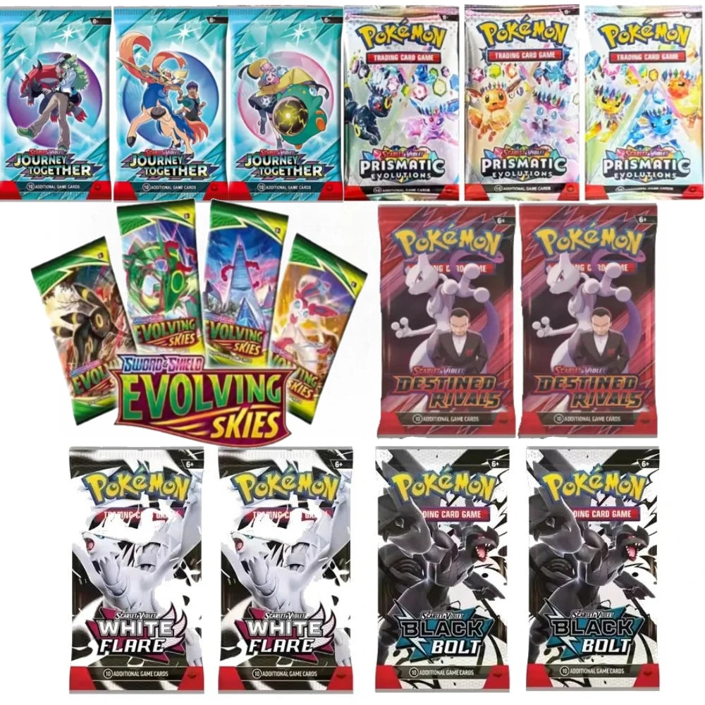 10 Pokémon Card Packs, Bright Stars,151 Prismatic Evolutions,PALDEAN