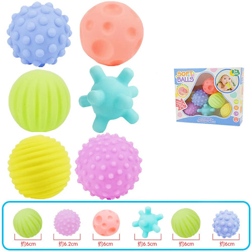 6Pcs Textured Multi Ball Set Develop Tactile Senses Toy Baby Touch