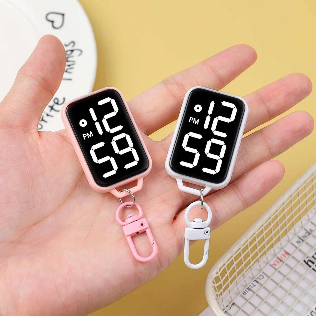 1PC LED Keychain Pocket Watch Digital Display Electronic Watch Student