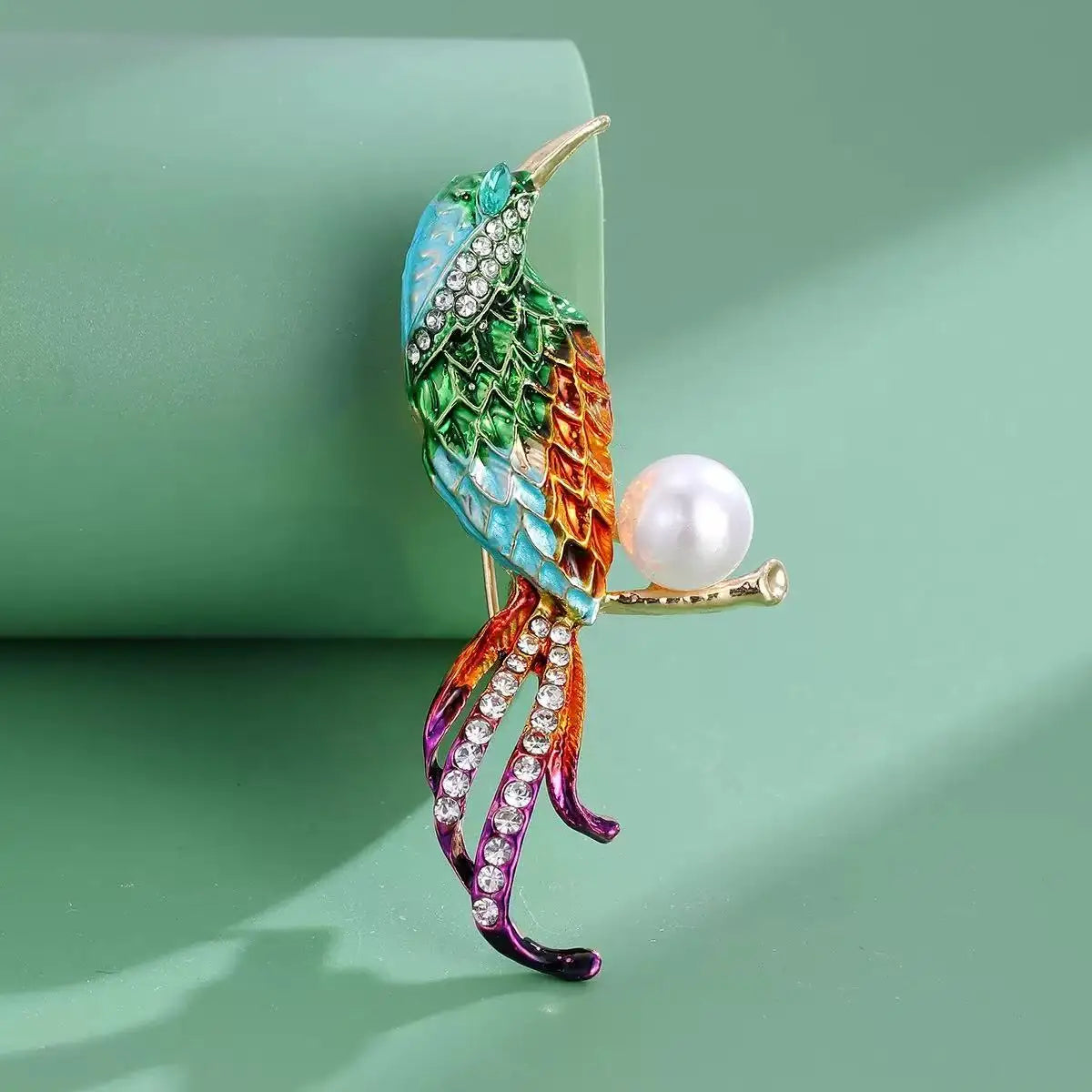 Classic Rhinestones Birds Brooches for Women Unisex Pearls Animals