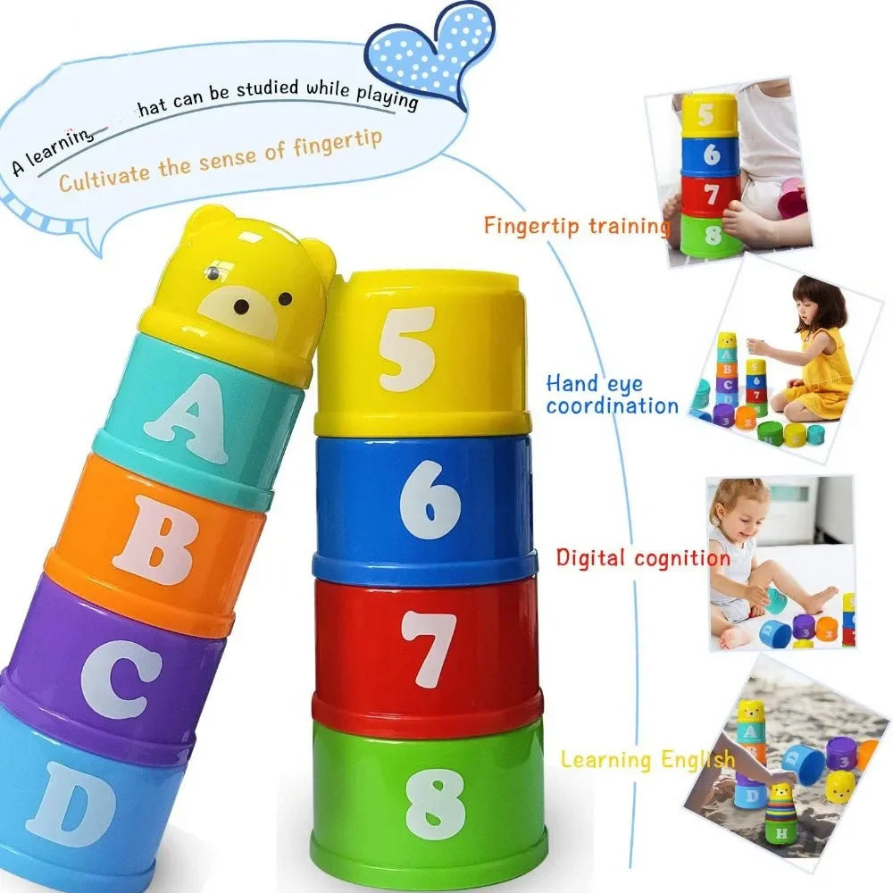 Baby Montessori Cup Stacking Toys Beach Pool Bathtub Educational Toys
