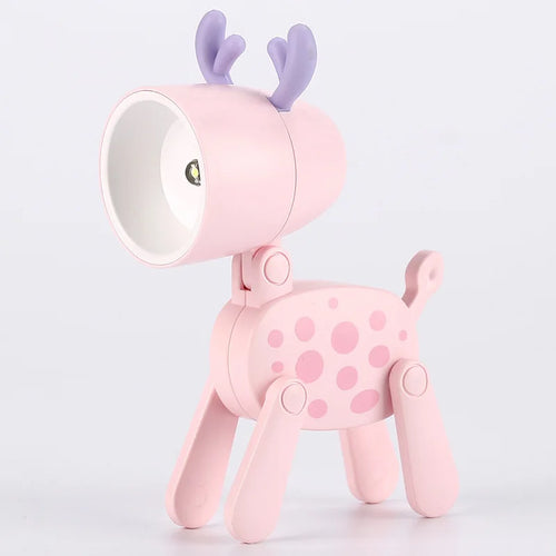 LED Night Light Mini Folding Desk Lamp Cute Pet Lights Dog Deer