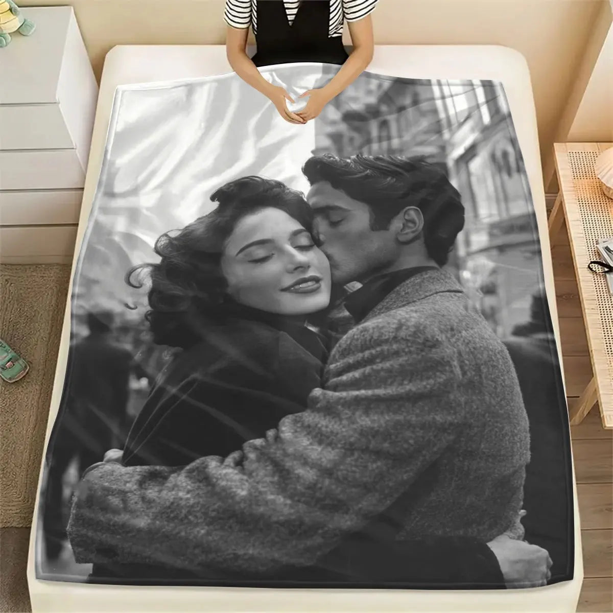 1 Piece of Custom DIY Personalized Photo Blanket for Your Loved One -
