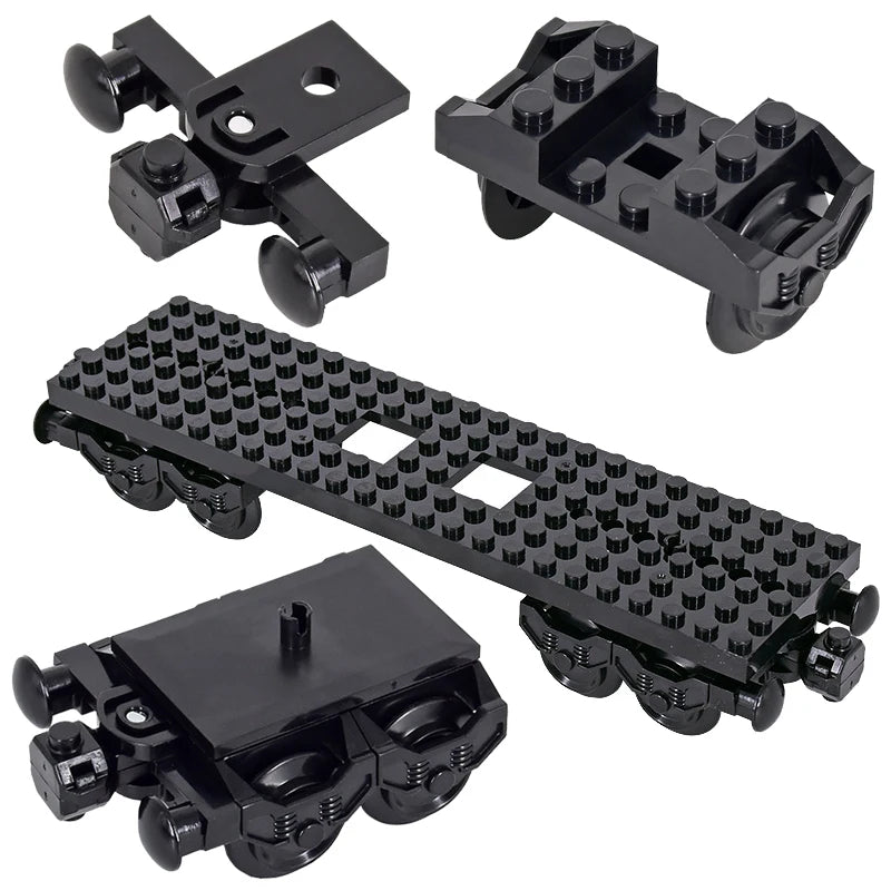 MOC City Creative Idea Train Base Wheel Carriage Building Blocks