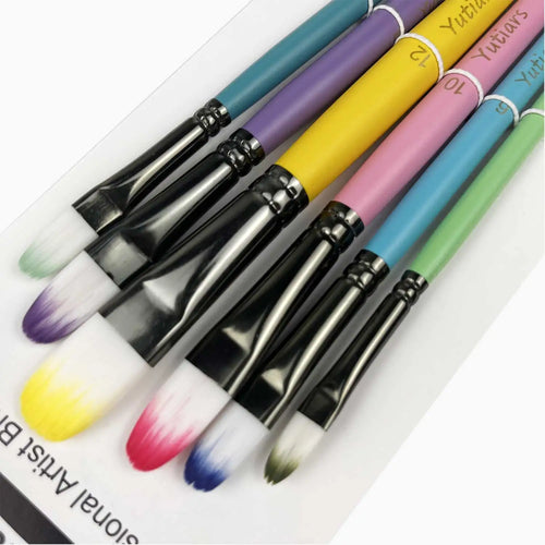 Yutiars Professional Artist Paint Brush Set - 6/24 PCS, Nylon Bristles