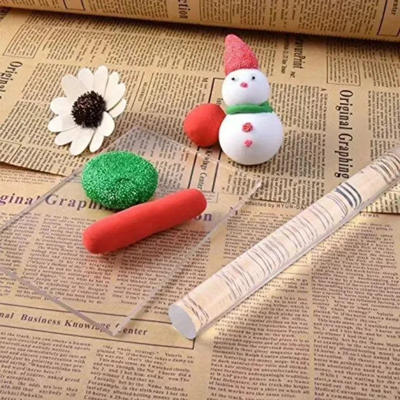 Acrylic Clay Roller with Acrylic Sheet Acrylic Round Clay Non-Stick