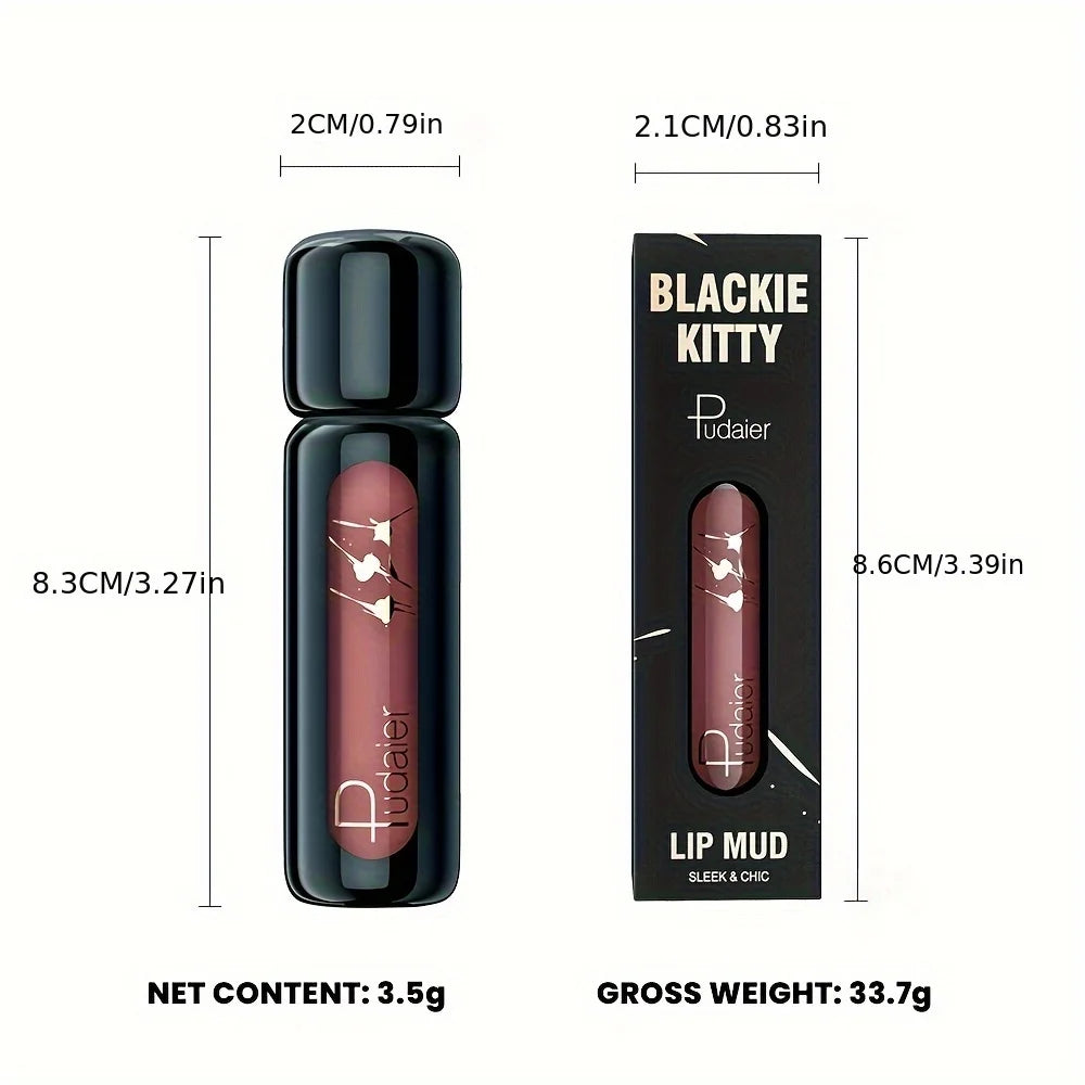 1pc Matte Velvet Lip Gloss, Highly Saturated Liquid Lip Mud, Non-Stick