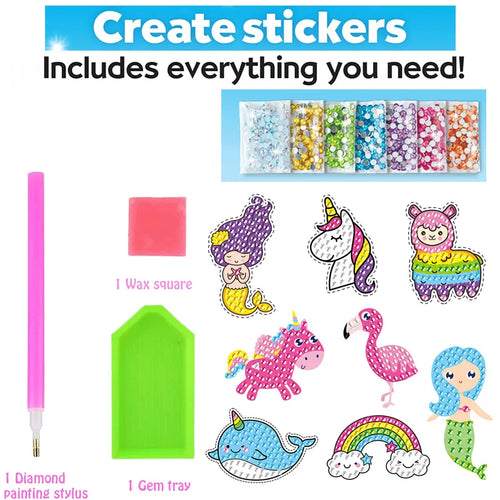 12 Create Big Gem Diamond Painting Sticker Kit Art Craft Girls Boys