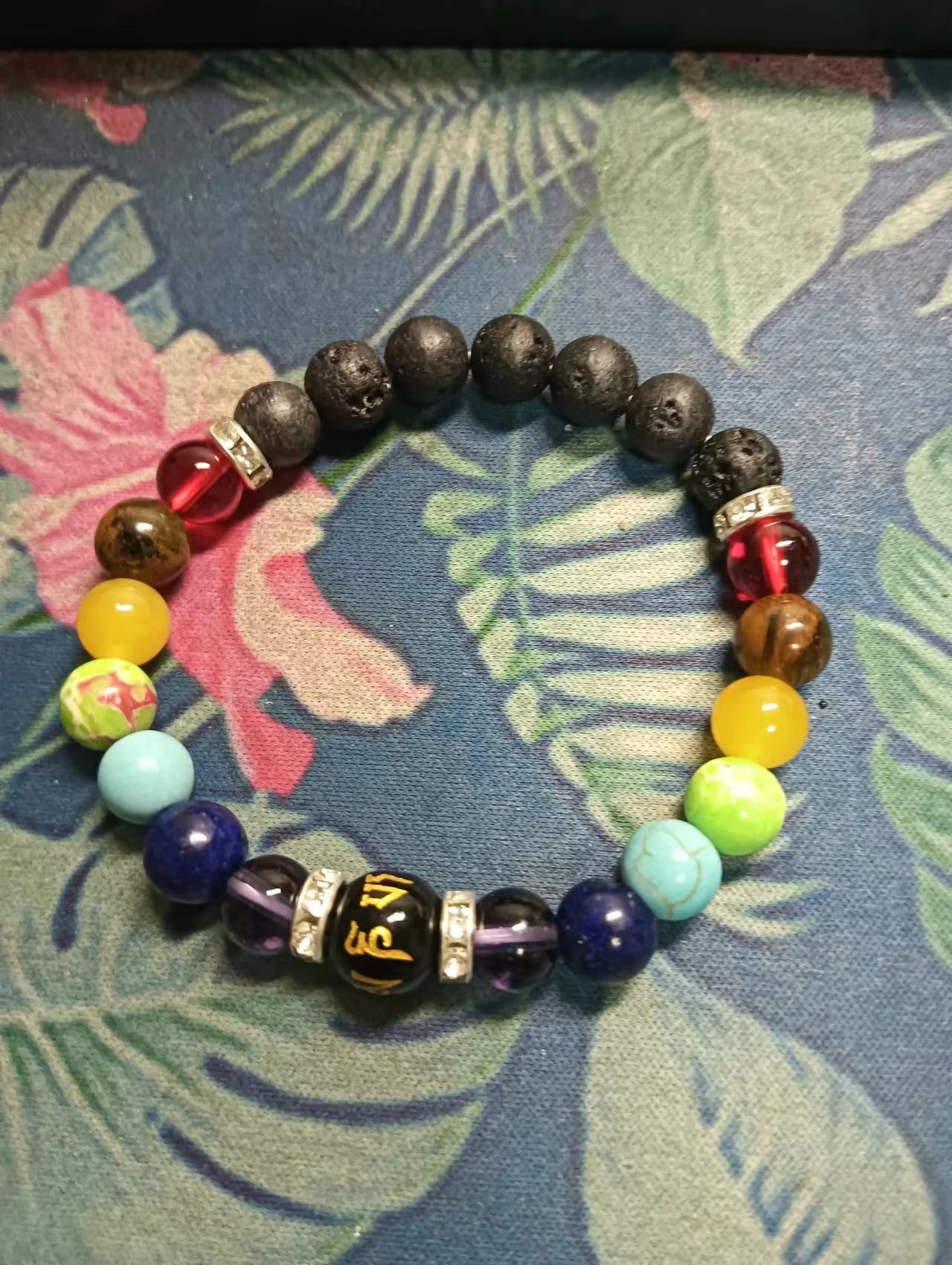 2pcs 7 Chakra Bracelet with Meaning Cardfor Men Women Natural Crystal