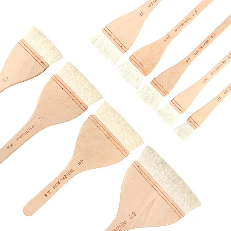 1Pc Flat Paddle Paint Brush with Long Handle 1-4 Inch Large Scale